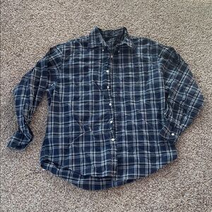 Men's Navy Plaid Shirt